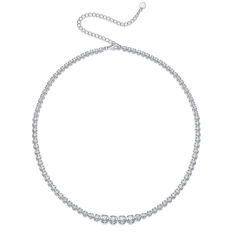100% 925 Sterling Silverr Moissanite Tennis Necklac-JW00101-Veeddydropshipping