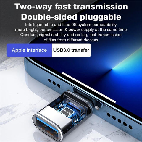 1pc USB3.0 OTG Adapter Male to USB 3.0 Mobile Phone Adapters For iPhone 14 13 12 11 Pro-PA00983-Veeddydropshipping