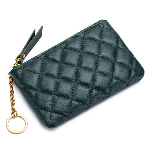 Lambskin Fashion Wallet Mini Zero Purses Designer Lingge Zipper-BS00628-Veeddydropshipping