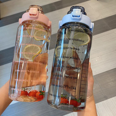 Large capacity plastic straw water cup water bottle-HA01241-Veeddydropshipping
