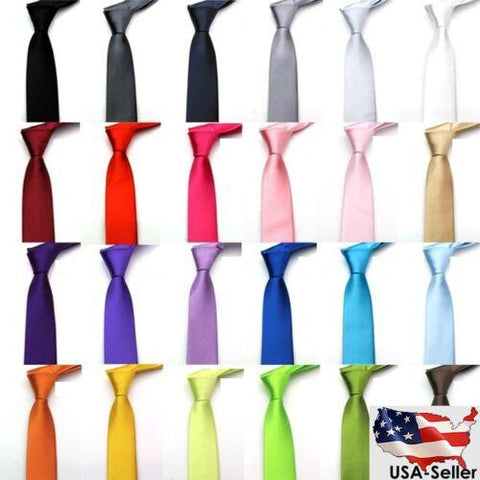 Tie Solid Color Classic Neck Tie Necktie-MF00801-Veeddydropshipping