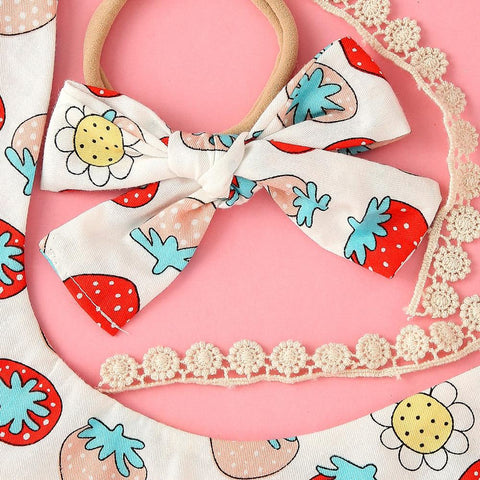 2pcs Baby Bibs Headband Suit Cotton Lace Bibs for Baby Girl Cute Flower-TB00727-Veeddydropshipping