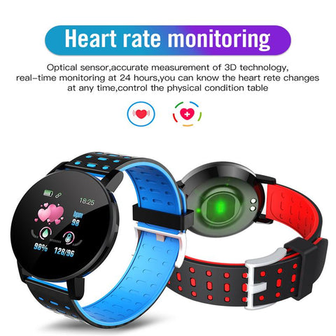 119Plus Smart Watch Blood Pressure Sport Tracker Waterproof Bluetooth -CE00711-Veeddydropshipping