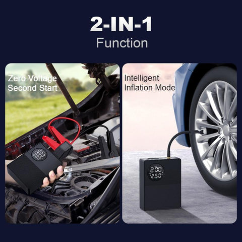2 In 1 Car Jump Starter Power Bank Portable Air Compressor Inflator-AM00760-Veeddydropshipping