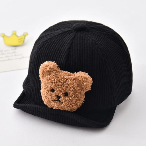 Kids Baseball Caps Cartoon Bear Boys Girls Corduroy Peaked Cap Toddler-Veeddydropshipping-8