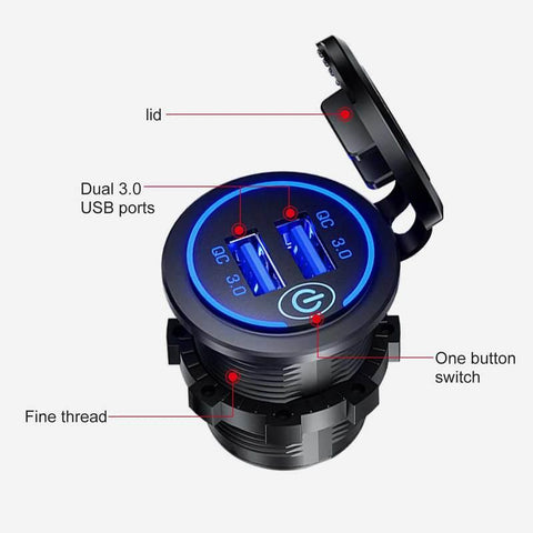 36W Car Charger Quick Charge 3.0 Dual-PA01150-Veeddydropshipping