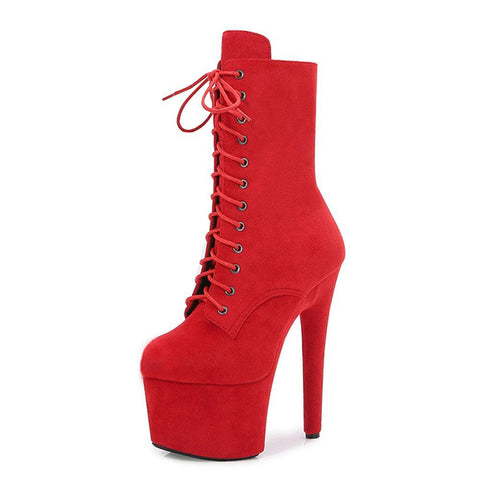 High-heeled Shoes With Round Heads And Low Boots-BS01035-Veeddydropshipping