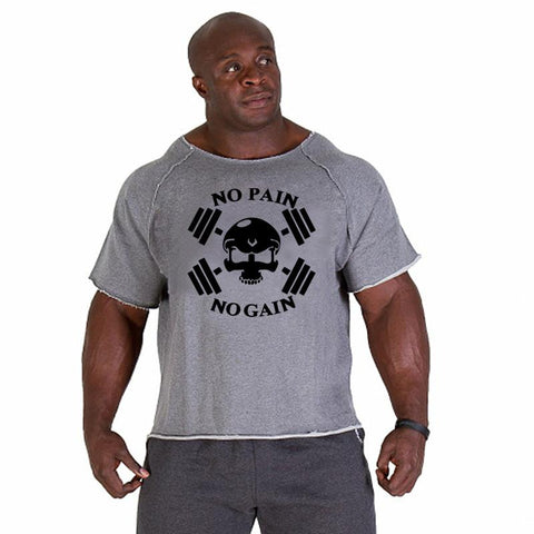 Fashion brand cotton T-shirt top for men's gym fitness shirt for men-Veeddydropshipping