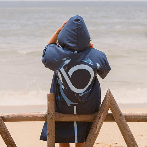 Women Diving Suit Change Robe Poncho Quick-dry Hooded Towel Swim Robe Summer-OS00070-Veeddydropshipping