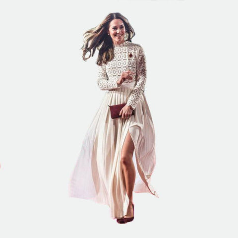 Long Maternity Shoot Dress Pleated Pregnancy Photography Dresses Split Side-TB00585-Veeddydropshipping