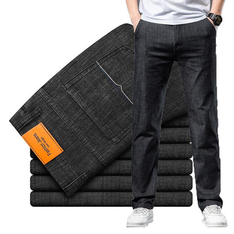 Elastic Cotton Jeans Men Fashion Business Classic-MF00521-Veeddydropshipping