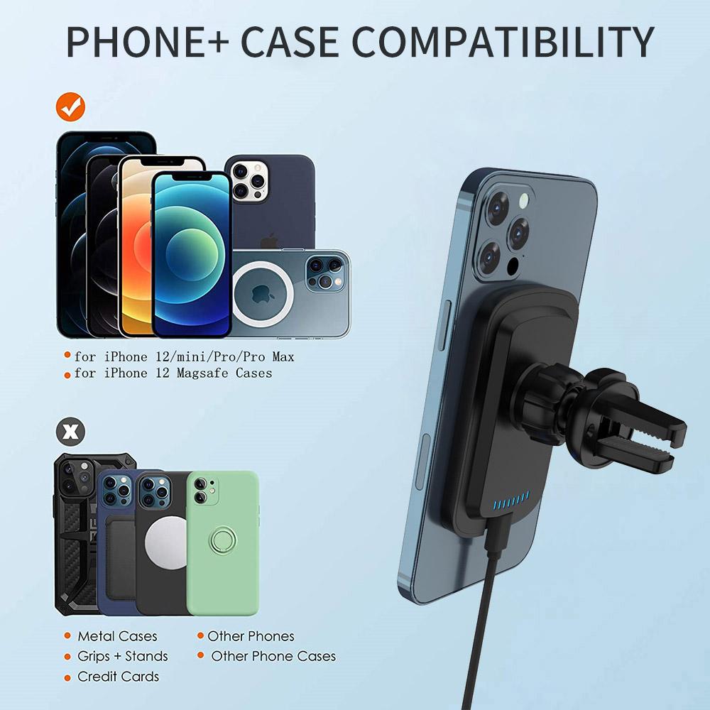 15W Fast Wireless Car Charger Mount Stand Automatic Air Vent-Veeddydropshipping