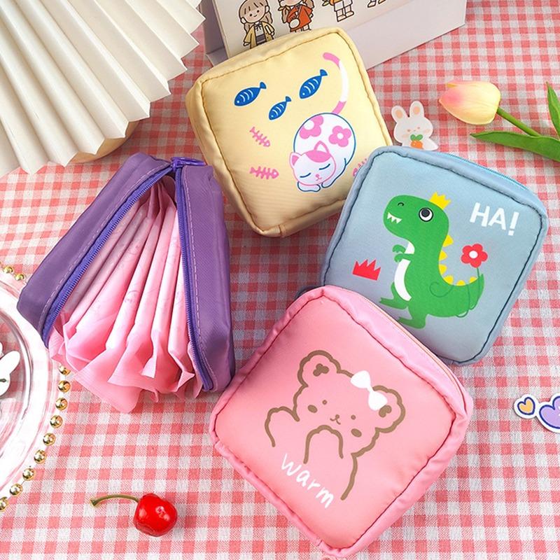 Women Small Cosmetic Bag Set Zipper Girls Mini Sanitary Napkins Makeup Lipstick Bags-PA00918-Veeddydropshipping
