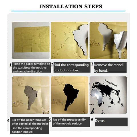 World Map Wall  3D Acrylic Wall Stickers-HA00208-Veeddydropshipping