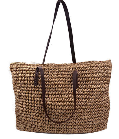 Women Summer Handbag Top Handle Fold Hollow Out Travel Holiday-BS00109-Veeddydropshipping