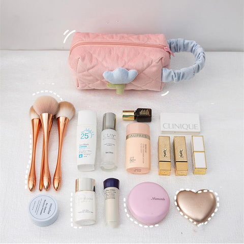 Bag Set Zipper Large Soft Corduroy Cosmetic Bag Female Travel-BS00546-Veeddydropshipping
