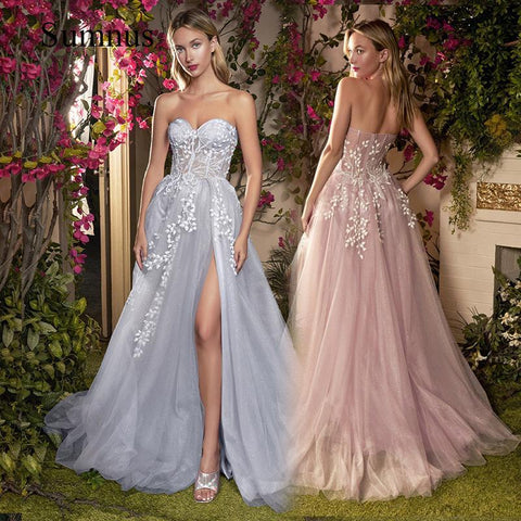 Glitter Tulle A Line Sweetheart Party Dresses-WF01556-Veeddydropshipping