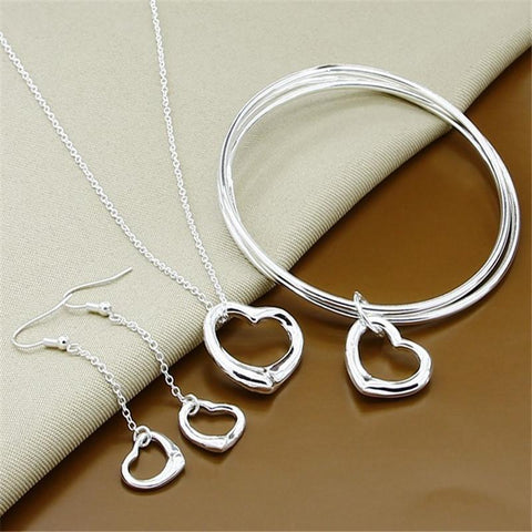 925 Sterling Silver Snake Chain Jewelry Sets Necklace Earrings Sets- JW00267-Veeddydropshipping