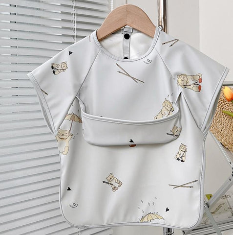 Cute Baby Bibs Toddler Baberos Bavoir Waterproof Long Sleeve-TB00284-Veeddydropshipping
