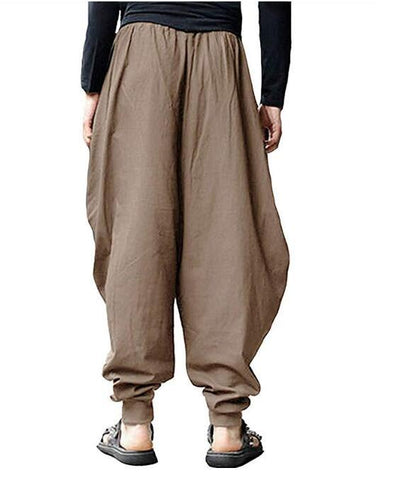 Linen Harem Pants Men Baggy Japanese Style Joggers-Veeddydropshipping