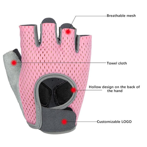 Fitness Weight Lifting Gym Gloves Half Finger Anti-Slip Breathable Bicycle -OS00948-Veeddydropshipping