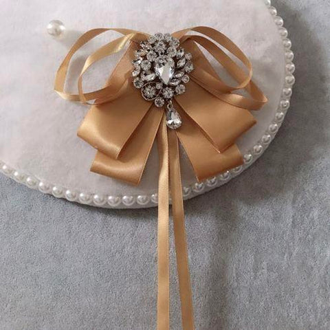 Korean Bow Tie Brooches for Women-WF01179-Veeddydropshipping