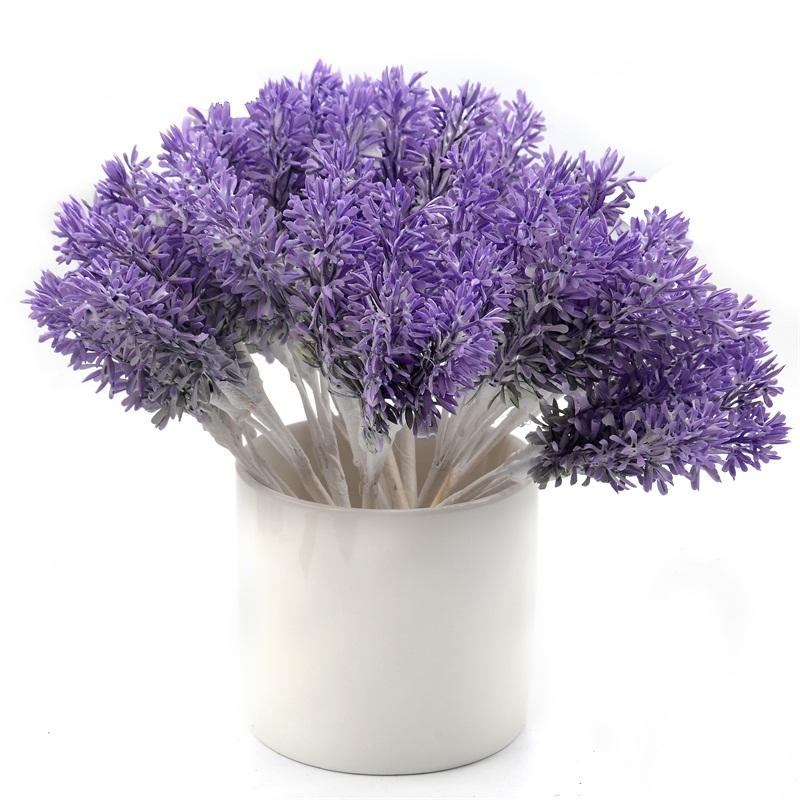 Mini Plastic Artificial Lavender Fake Flower Bouquet-HA00757-Veeddydropshipping