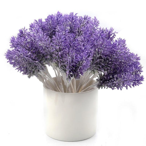 Mini Plastic Artificial Lavender Fake Flower Bouquet-HA00757-Veeddydropshipping