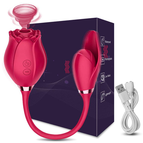 Rose Toy Dildo Thrusting Vibrator for Women Egg Clitoris Sucker Stimulator -BH01205-Veeddydropshipping