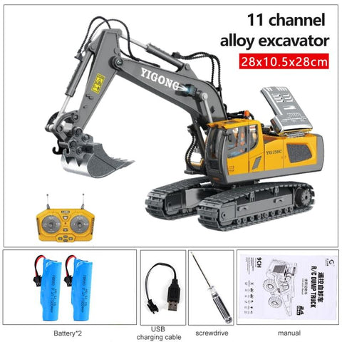 Remote Control Excavator Bulldozer RC Car Toys Dump Truck Electric-TB01454-Veeddydropshipping