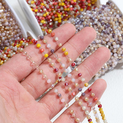 Crystal Stone Stainless Steel Chain for Chain Jewelry Making DIY-JW01587-Veeddydropshipping