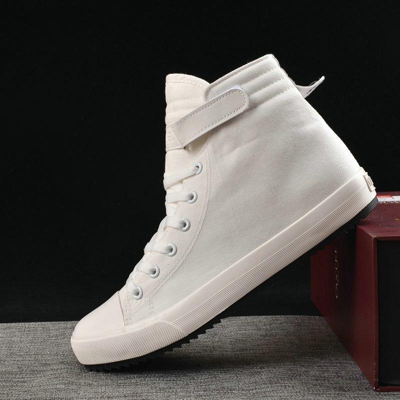 Men Flats Shoes All Black White Casual Shoes Mens Canvas-BS01415-Veeddydropshipping