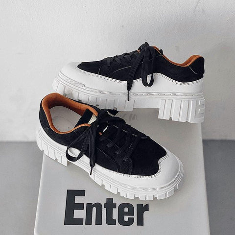 Male Sneakers Black Autumn Shoes Platform Sneakers-BS01362-Veeddydropshipping