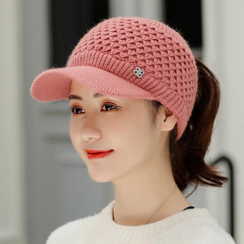 Baseball Caps Women Twist Knit Hats-WF01356-Veeddydropshipping