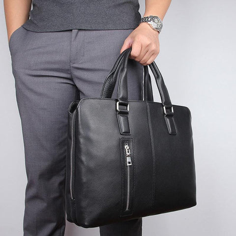 Genuine Leather 14&#39;&#39; Laptop Office Men Briefcase-BS00495-Veeddydropshipping