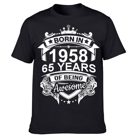 Born In 1958 65 Years Old T Shirt Graphic Cotton-MF00069-Veeddydropshipping
