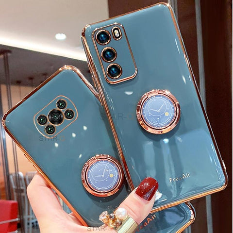 Luxury Ring Holder Plating Phone Case On For Xiaomi Mi Poco X3 Pro X3pro-PA00330-Veeddydropshipping