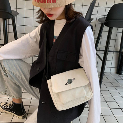 Bag Messenger-bags Small Planet Embroidered Bag Fashion-BS00386-Veeddydropshipping