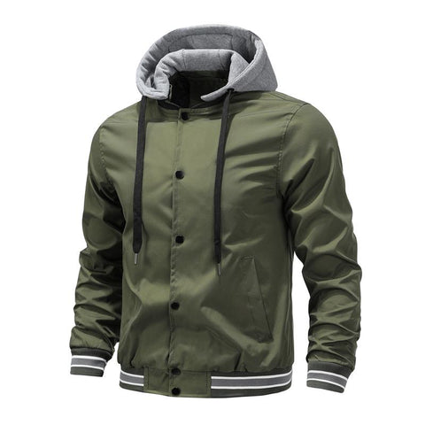 Drawstring Detachable Hooded Jacket-Veeddydropshipping