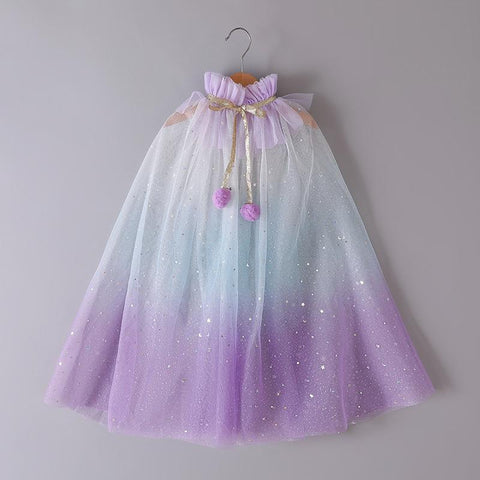 Peacock Girl Princess Party Costume Tulle Cape Cloaks Halloween Dress-TB00831-Veeddydropshipping