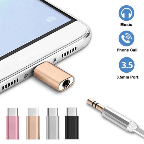Type-C Adapter Male Type C To Female 3.5mm Adapter for Macbook Xiaomi Huawei -CE00103-Veeddydropshipping