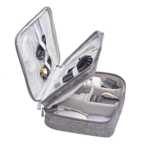 3 Tier Portable Wire USB Line Holder Bag Travel Power Bank Earphone Line Organizer Box-PA00916-Veeddydropshipping