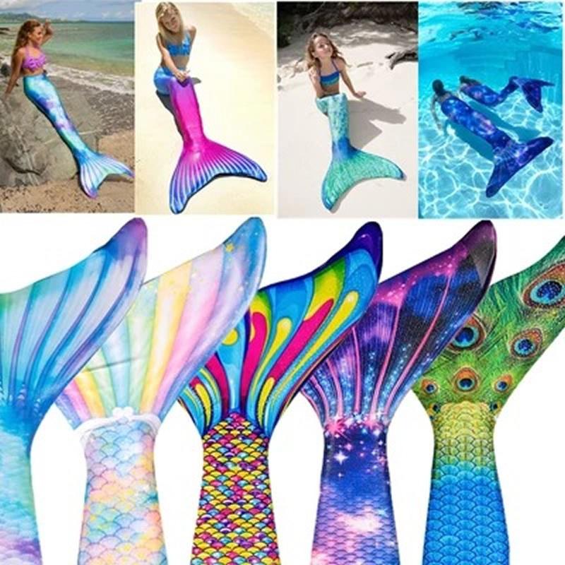 2021 Girls Adult Swimmable Mermaid Tail with Monofin Kids Holiday Mermaid Parent-Child-OS00209-Veeddydropshipping
