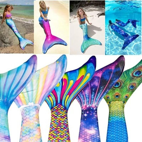 2021 Girls Adult Swimmable Mermaid Tail with Monofin Kids Holiday Mermaid Parent-Child-OS00209-Veeddydropshipping