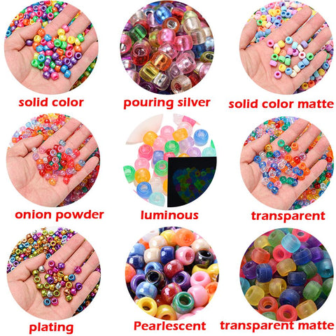 Braid Hole Acrylic Beads Pony Loose Spacer Beads For Diy-JW01500-Veeddydropshipping