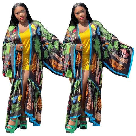 African Women Loose Cardigans Oversized Cover-Veeddydropshipping