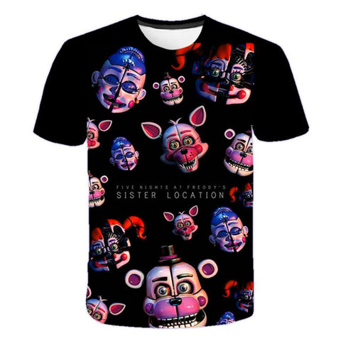 Five Night Freddy 3D Print Kid&#39;s T-shirts Horror Game Print Casual-TB01154-Veeddydropshipping