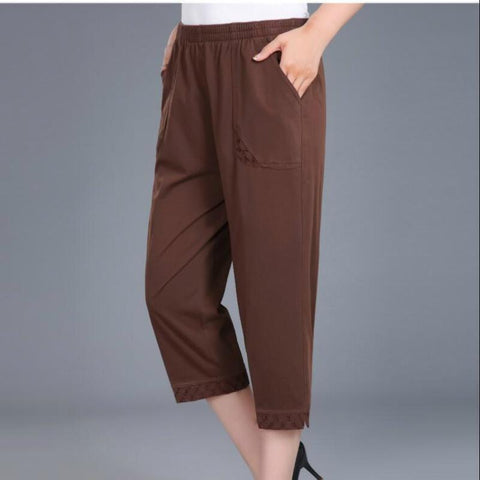 Women Capris Pants Breeches Cropped Pants-WF00384-Veeddydropshipping