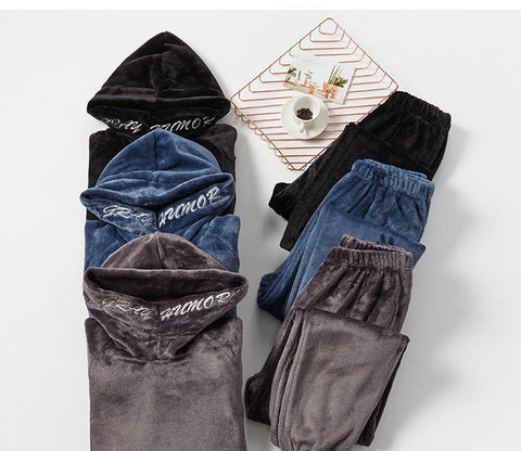 Lounge Wear PJS Autumn Winter New Flannel Pajamas Men Sleepwear-MF01571-Veeddydropshipping