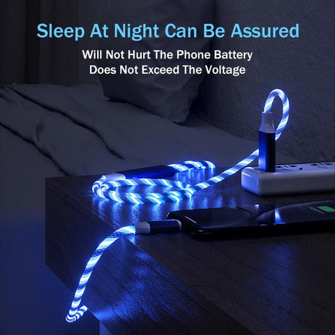 3in1 Micro USB Type C Mobile Phone Charging Cable LED lighting Charger Cable-PA00415-Veeddydropshipping